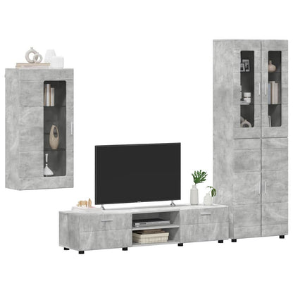vidaXL TV Cabinet Set FLORIN 3 pcs Concrete Grey Engineered Wood 3