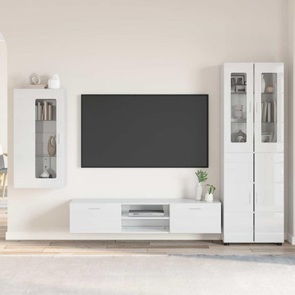vidaXL TV Cabinet Set FLORIN 3 pcs 150 x 39 x 30 cm High Gloss White