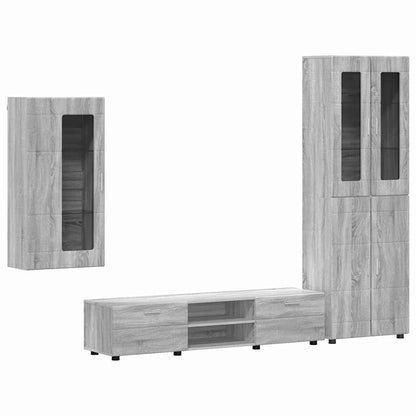 vidaXL TV Cabinet Set FLORIN 3 pcs Grey Sonoma Engineered Wood 2