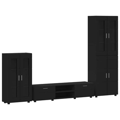vidaXL TV Cabinet Set FLORIN 3 pcs Black Engineered Wood 2