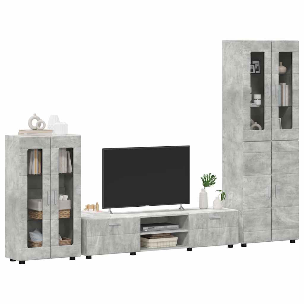 vidaXL TV Cabinet Set FLORIN 3 pcs Concrete Grey Engineered Wood 3
