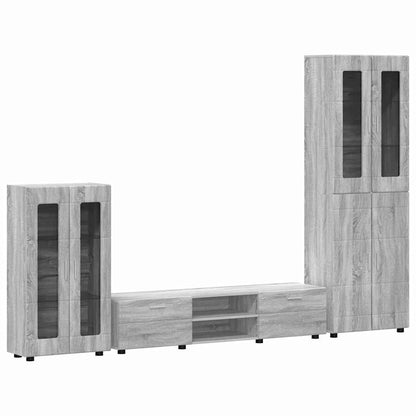 vidaXL TV Cabinet Set FLORIN 3 pcs Grey Sonoma Engineered Wood 2