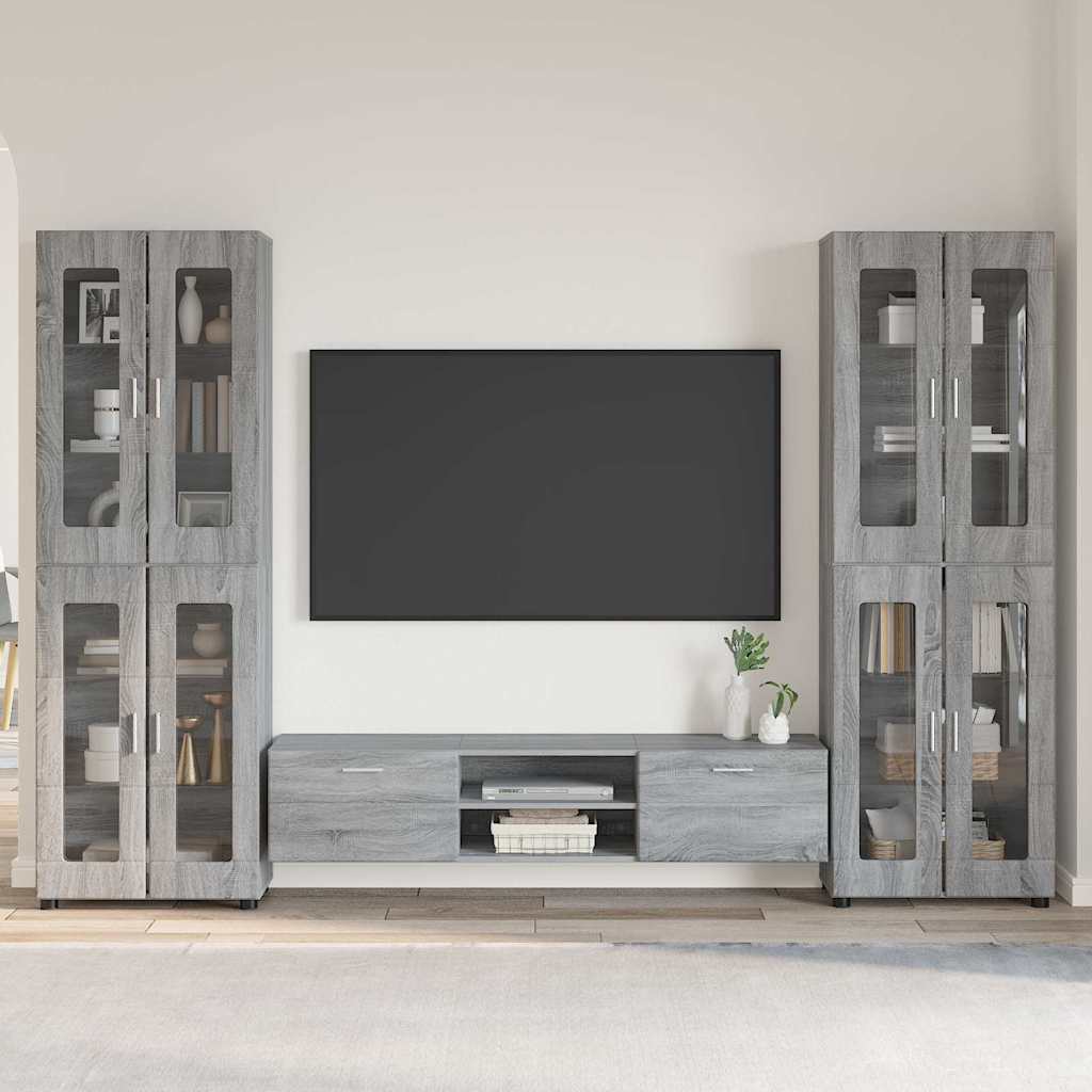 vidaXL TV Cabinet Set FLORIN 3 pcs 150 x 39 x 30 cm Grey Sonoma