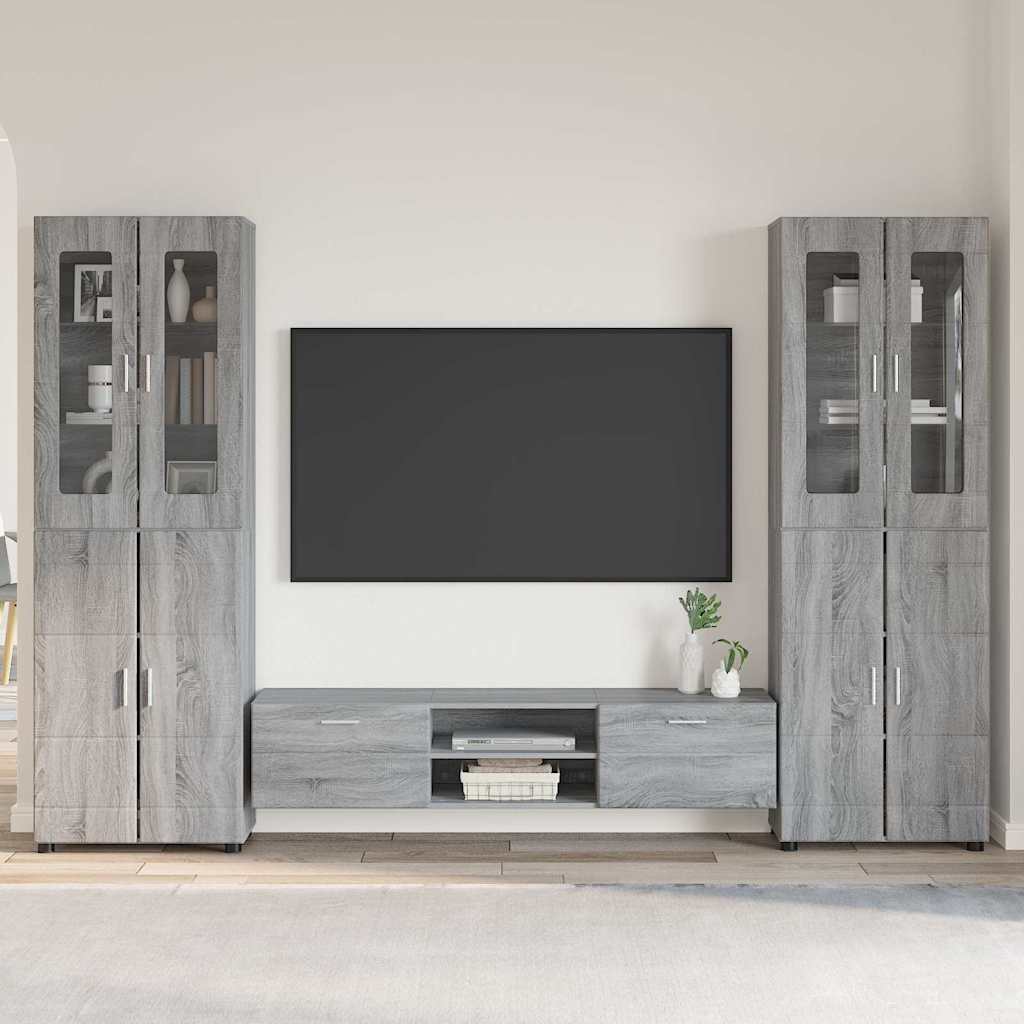 vidaXL TV Cabinet Set FLORIN 3 pcs 150 x 39 x 30 cm Grey Sonoma