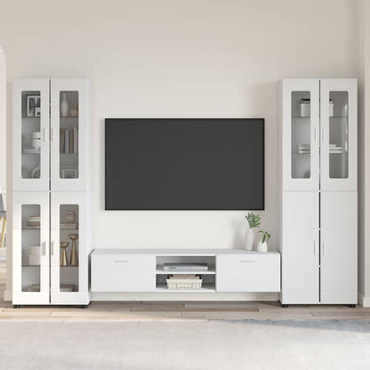 vidaXL TV Cabinet Set FLORIN 3 pcs 150 x 39 x 30 cm High Gloss White