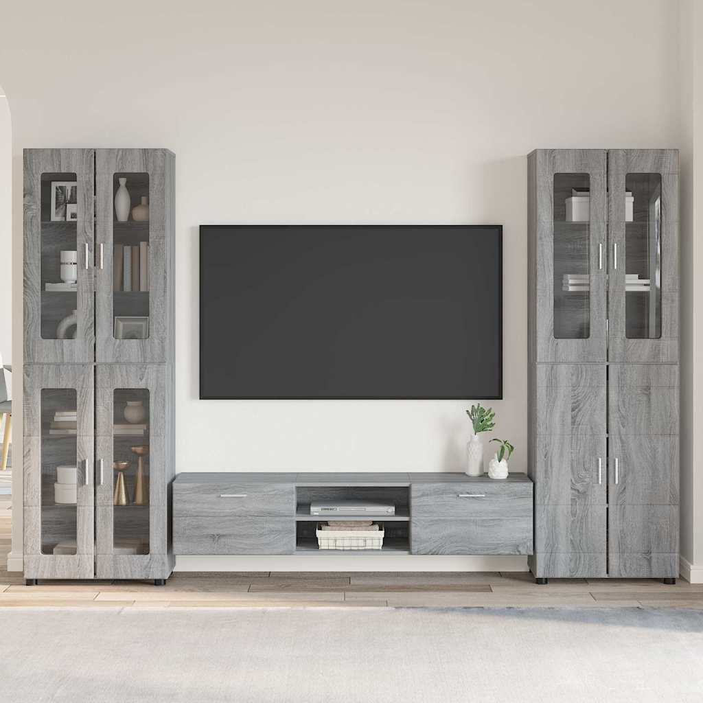 vidaXL TV Cabinet Set FLORIN 3 pcs 150 x 39 x 30 cm Grey Sonoma