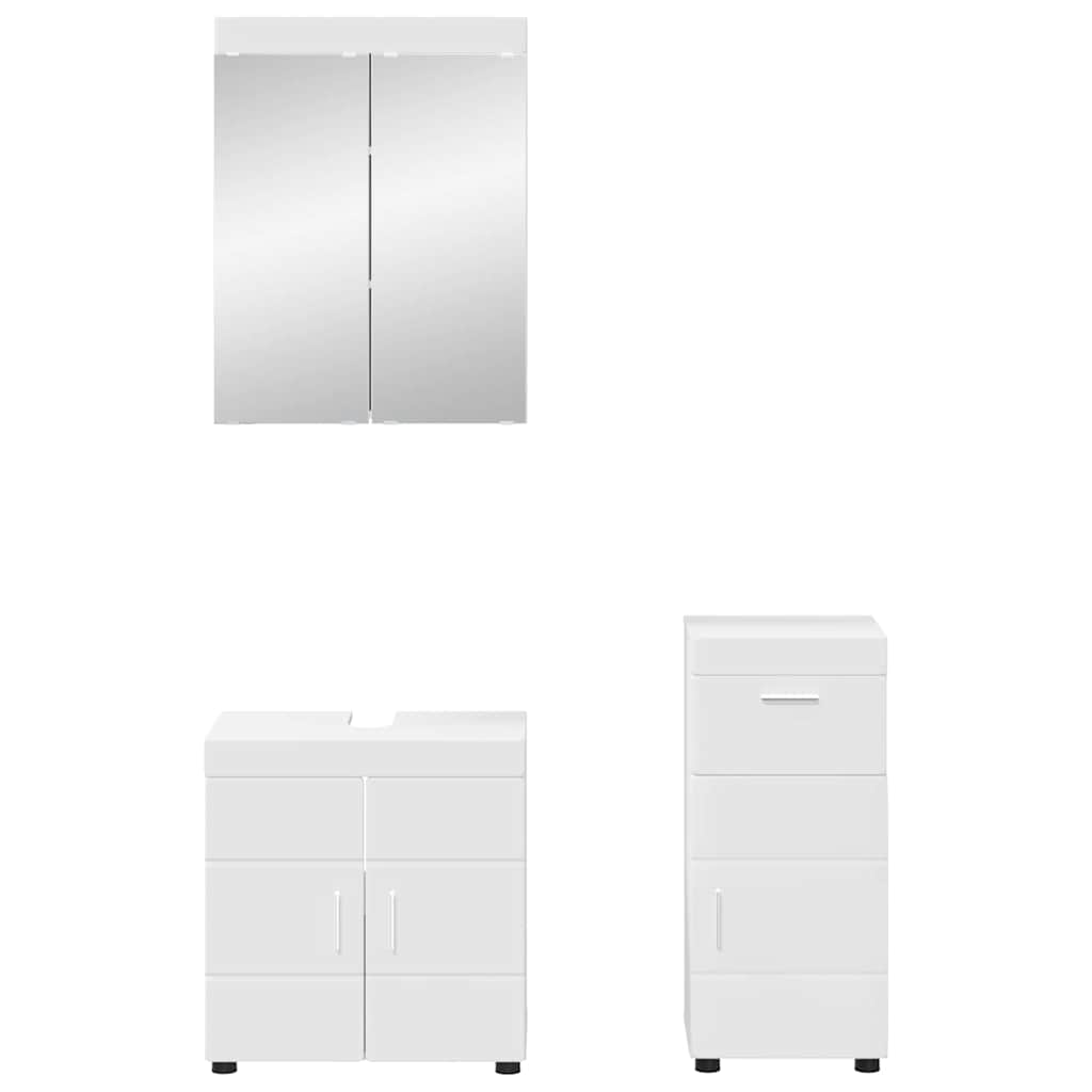 vidaXL Bathroom Furniture Set TULUM 3 pcs White 60 x 34 x 63 cm 3