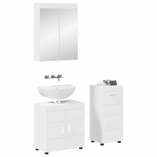 vidaXL Bathroom Furniture Set TULUM 3 pcs White 60 x 34 x 63 cm 2