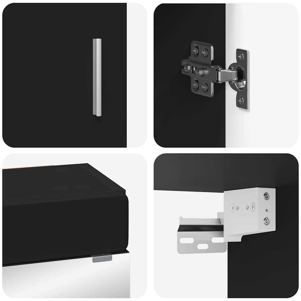 vidaXL Bathroom Furniture Set TULUM 3 pcs Black 60 x 34 x 63 cm 4