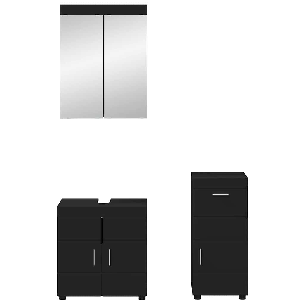vidaXL Bathroom Furniture Set TULUM 3 pcs Black 60 x 34 x 63 cm 3
