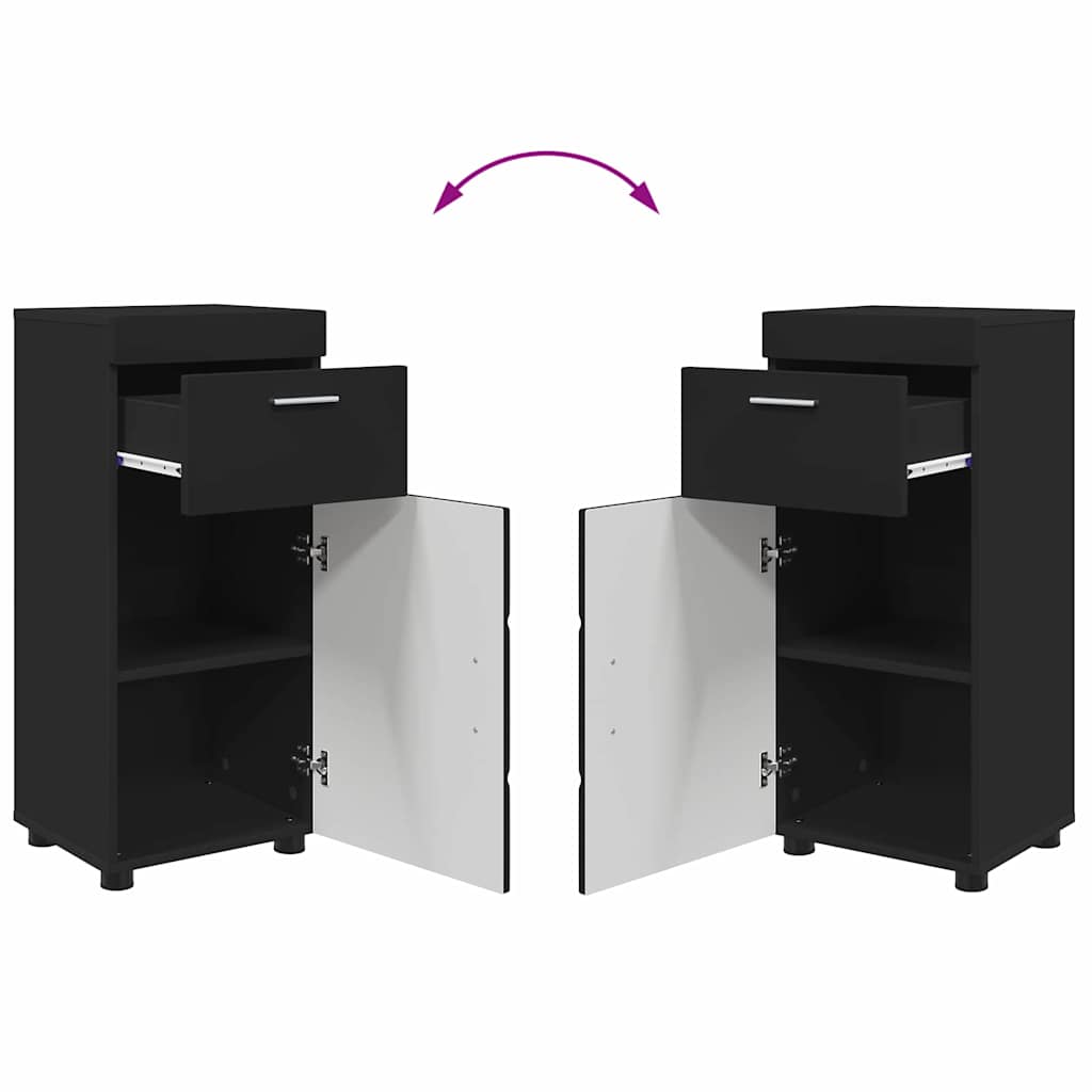 vidaXL Bathroom Furniture Set TULUM 3 pcs Black 60 x 34 x 63 cm 6