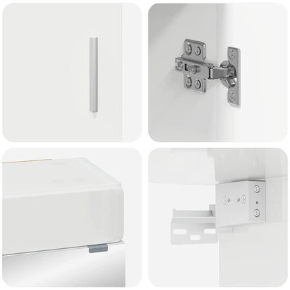 vidaXL Bathroom Furniture Set TULUM 3 pcs High Gloss White 4
