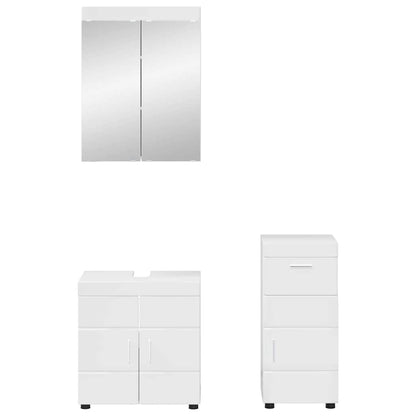vidaXL Bathroom Furniture Set TULUM 3 pcs High Gloss White 3