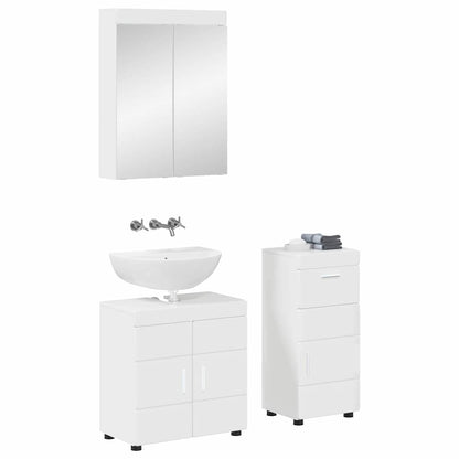 vidaXL Bathroom Furniture Set TULUM 3 pcs High Gloss White 2