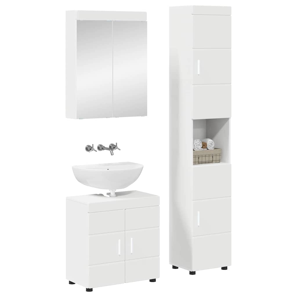 vidaXL Bathroom Furniture Set TULUM 3 pcs White 60 x 34 x 63 cm 2