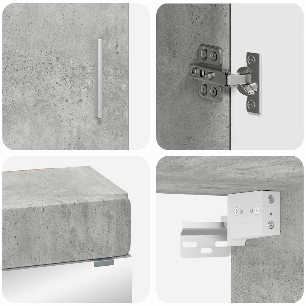 vidaXL Bathroom Furniture Set TULUM 3 pcs Concrete Grey 4