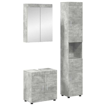 vidaXL Bathroom Furniture Set TULUM 3 pcs Concrete Grey 1