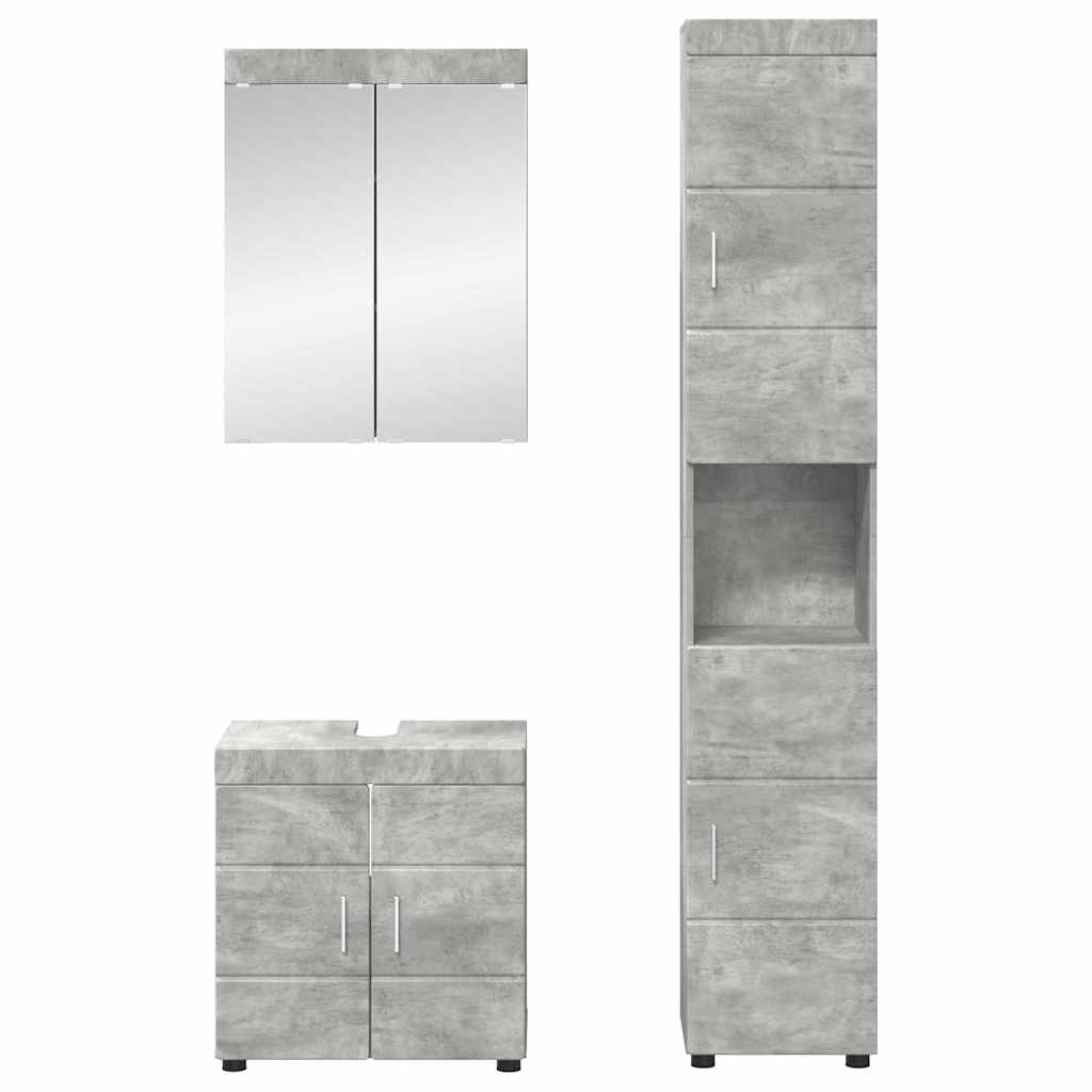 vidaXL Bathroom Furniture Set TULUM 3 pcs Concrete Grey 3