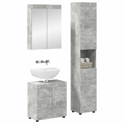 vidaXL Bathroom Furniture Set TULUM 3 pcs Concrete Grey 2