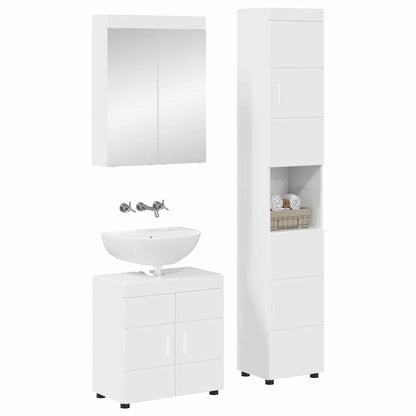 vidaXL Bathroom Furniture Set TULUM 3 pcs High Gloss White 2