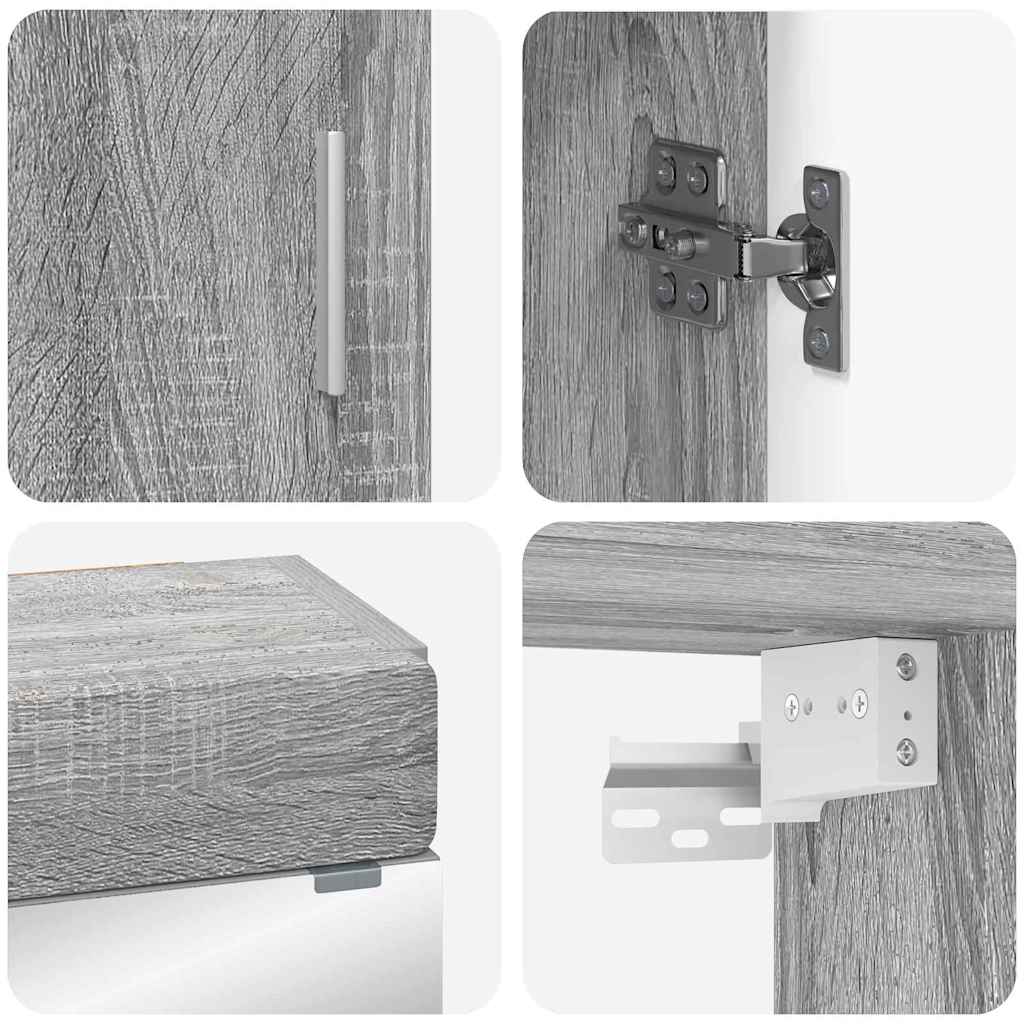 vidaXL Bathroom Furniture Set TULUM 3 pcs Grey Sonoma 60 x 34 x 63 cm 4