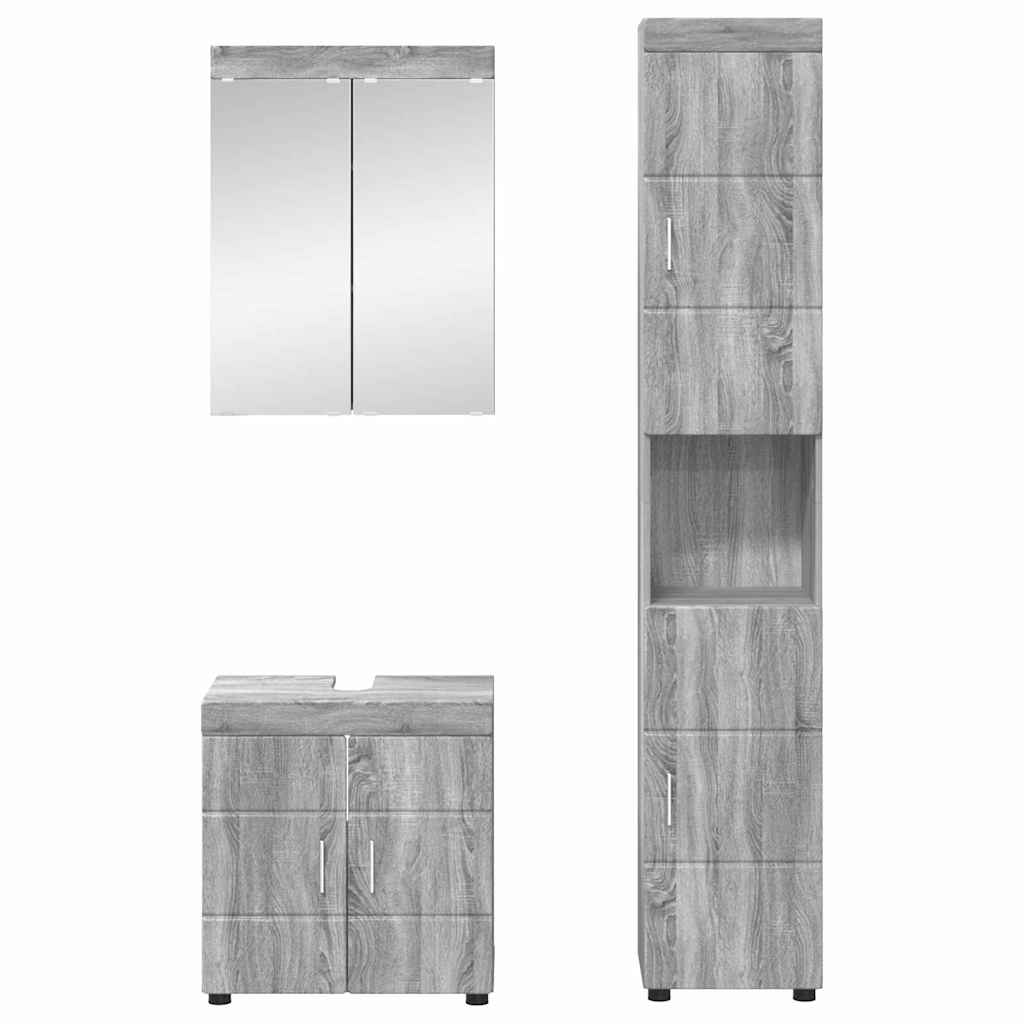 vidaXL Bathroom Furniture Set TULUM 3 pcs Grey Sonoma 60 x 34 x 63 cm 3