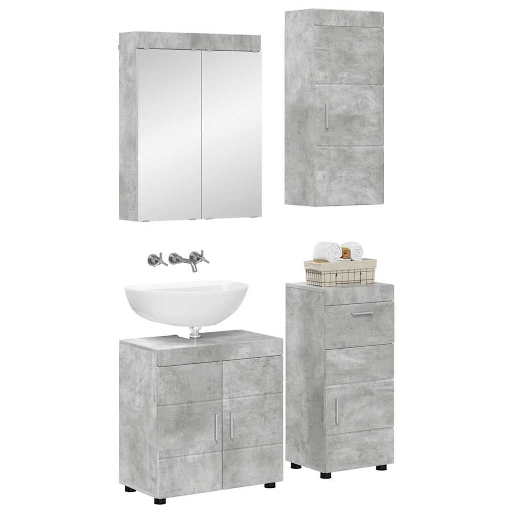 vidaXL Bathroom Furniture Set TULUM 4 pcs Concrete Grey 2