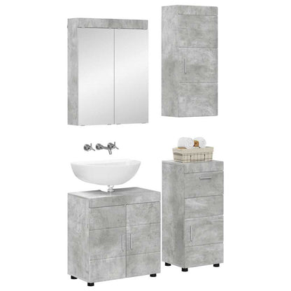 vidaXL Bathroom Furniture Set TULUM 4 pcs Concrete Grey 2