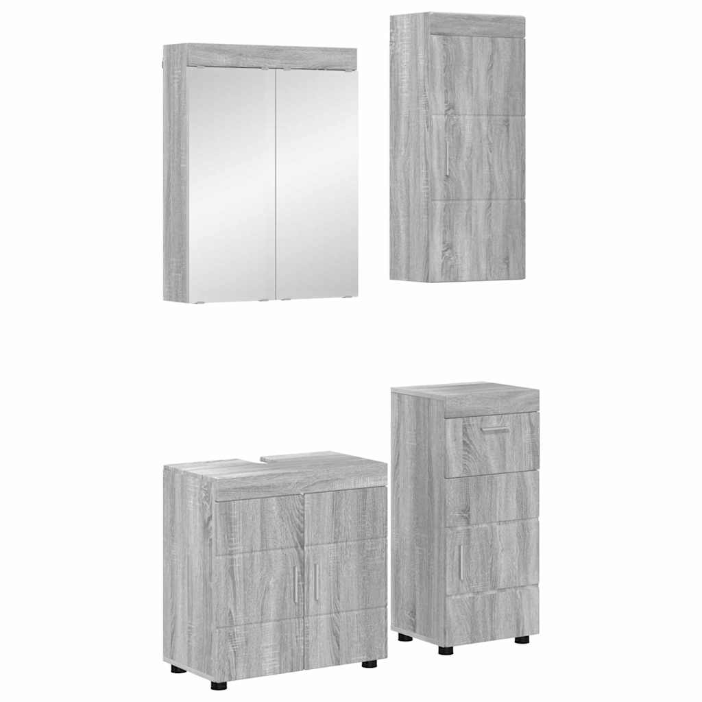 vidaXL Bathroom Furniture Set TULUM 4 pcs Grey Sonoma 60 x 34 x 63 cm 1