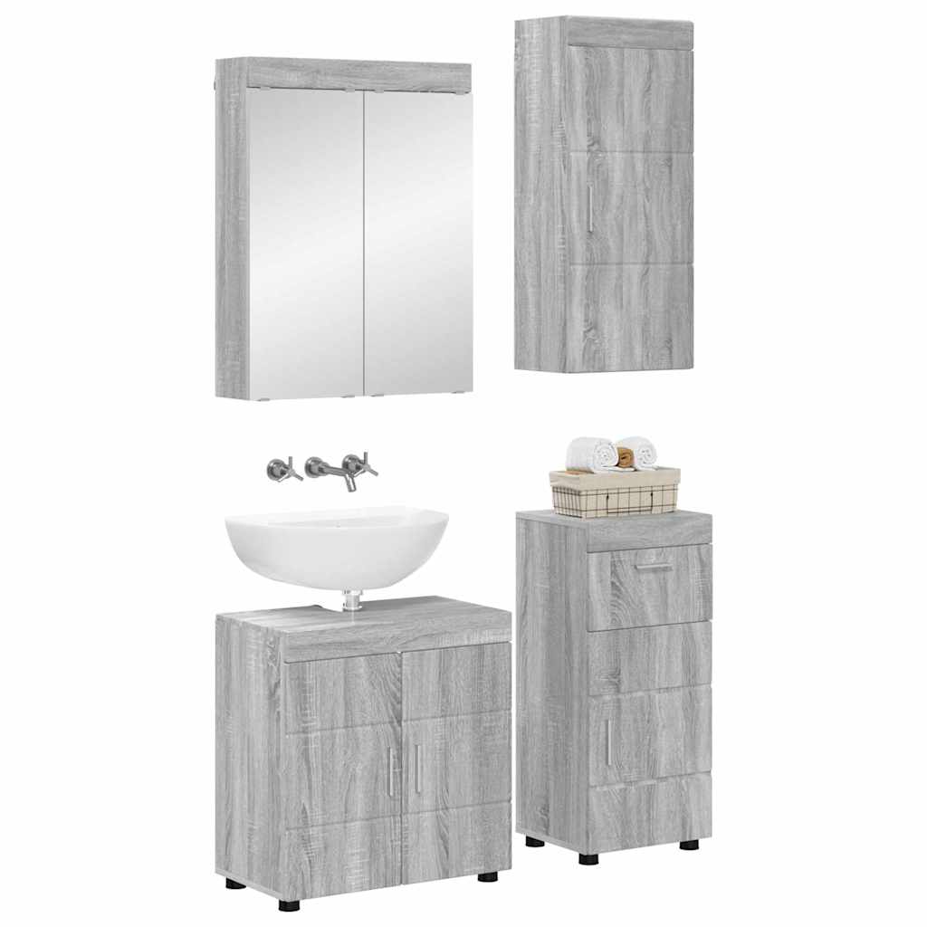 vidaXL Bathroom Furniture Set TULUM 4 pcs Grey Sonoma 60 x 34 x 63 cm 2