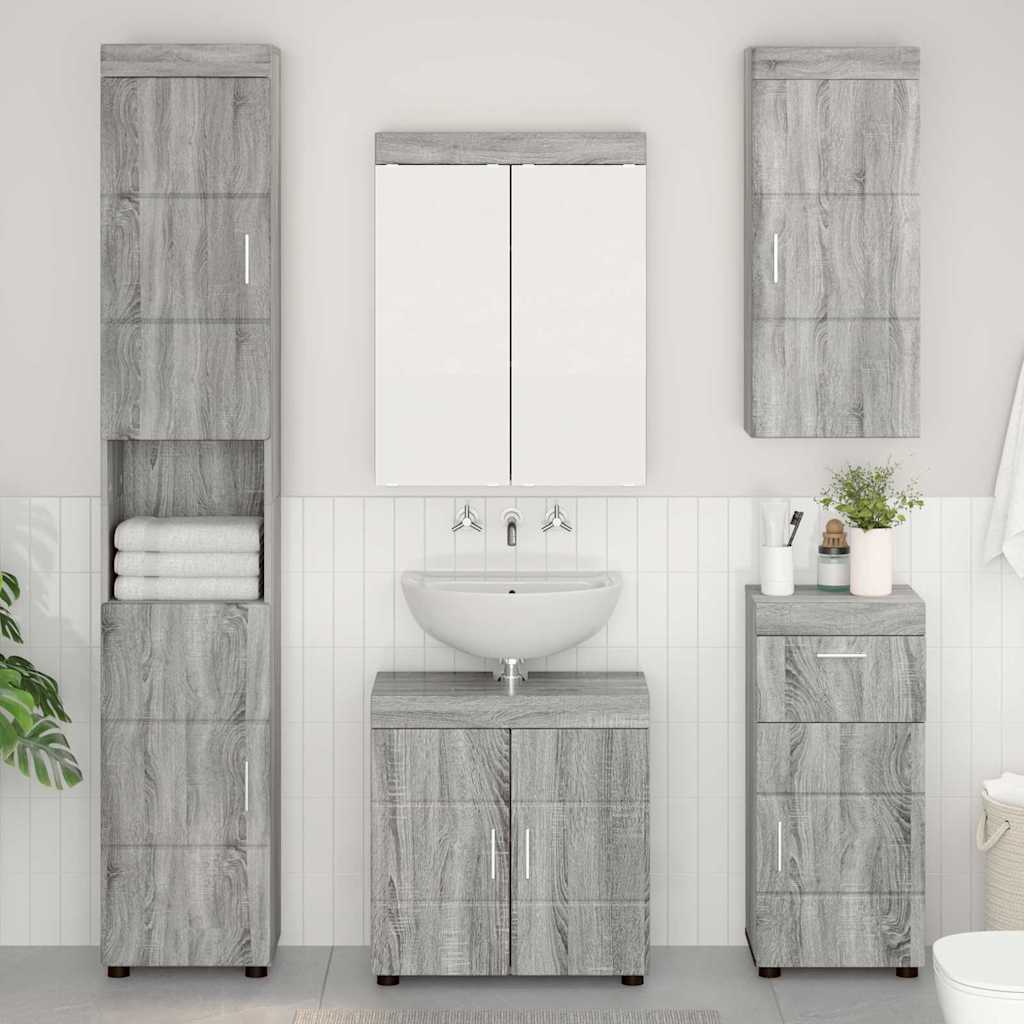vidaXL Bathroom Furniture Set TULUM 5 pcs Grey Sonoma 60 x 34 x 63 cm 1