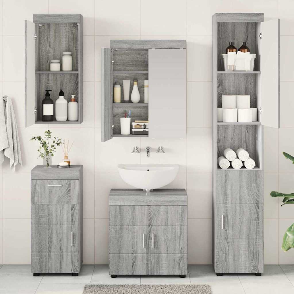 vidaXL Bathroom Furniture Set TULUM 5 pcs Grey Sonoma 60 x 34 x 63 cm 4