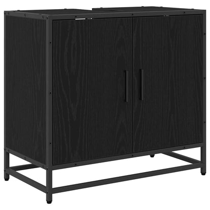 vidaXL Bathroom Furniture Set 3 pcs Black Oak Engineered Wood 5