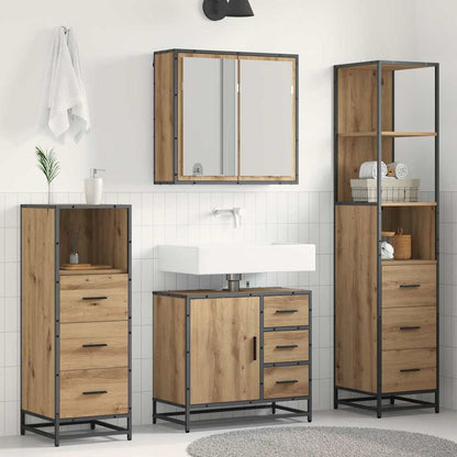 vidaXL Bathroom Furniture Set 4 pcs Engineered Wood