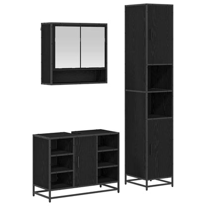 Bathroom Furniture Set 3 pcs 35 x 37.5 x 188.5 cm Black oak