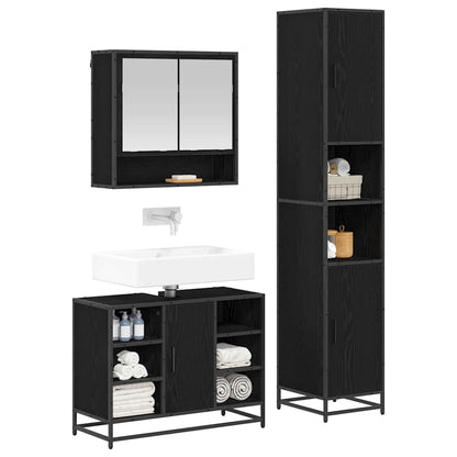 Bathroom Furniture Set 3 pcs 35 x 37.5 x 188.5 cm Black oak