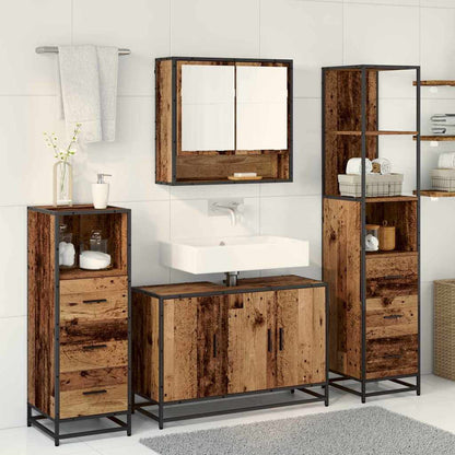 vidaXL Bathroom Furniture Set 4 pcs Old Wood Engineered Wood 4