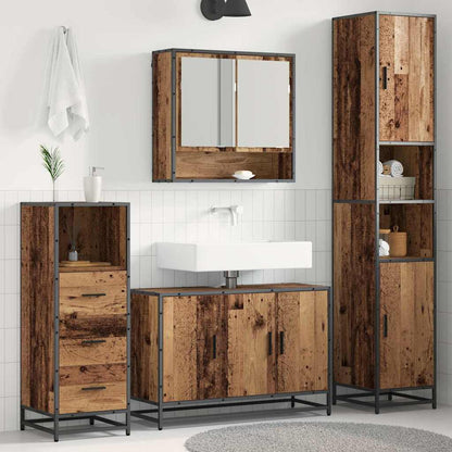 vidaXL Bathroom Furniture Set 3 pcs Old Wood Engineered Wood 1
