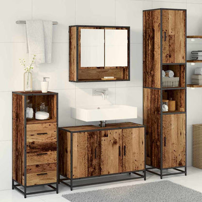 vidaXL Bathroom Furniture Set 3 pcs Old Wood Engineered Wood 4