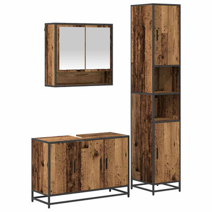 vidaXL Bathroom Furniture Set 3 pcs Old Wood Engineered Wood 2