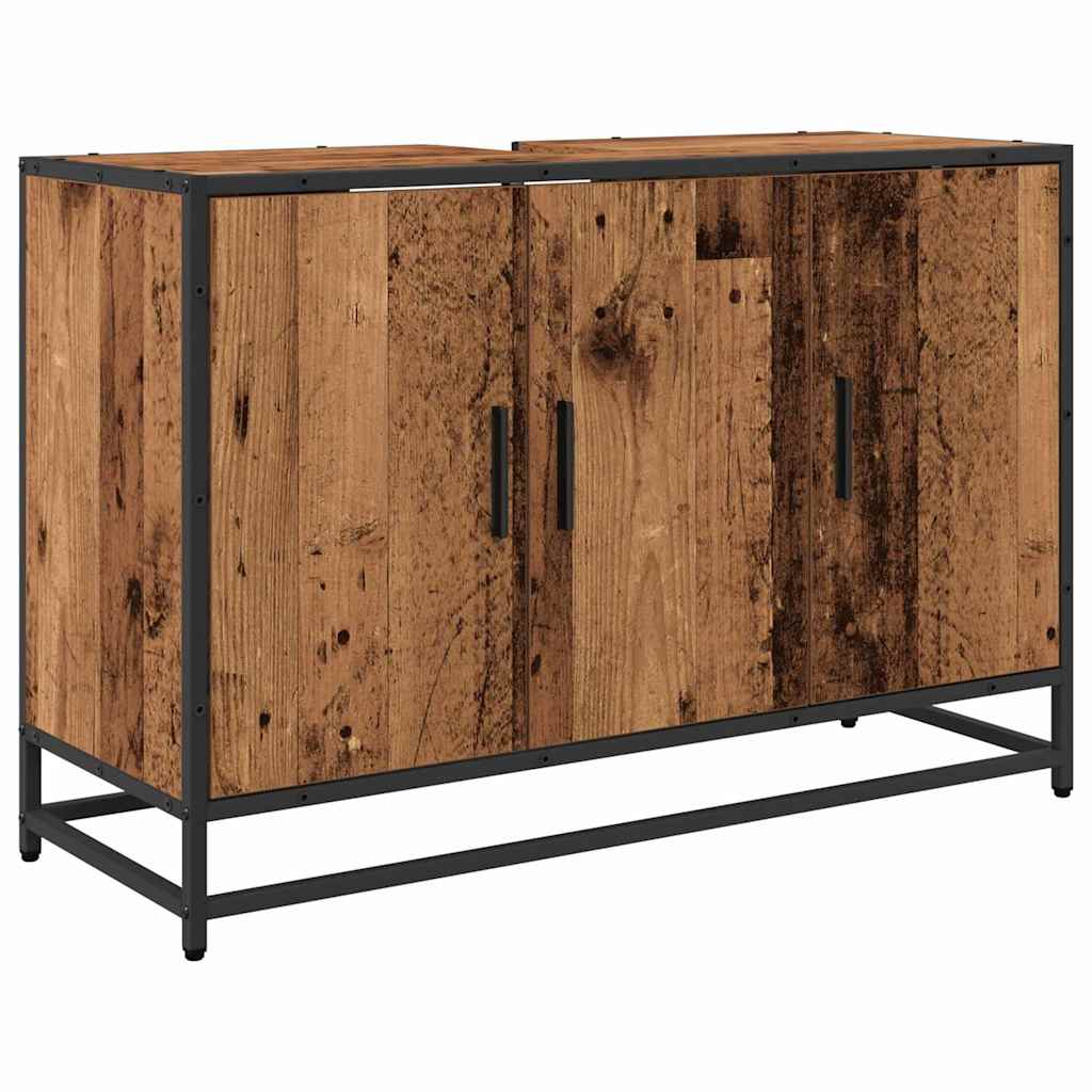 vidaXL Bathroom Furniture Set 3 pcs Old Wood Engineered Wood 6