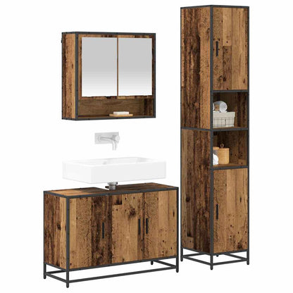 vidaXL Bathroom Furniture Set 3 pcs Old Wood Engineered Wood 3