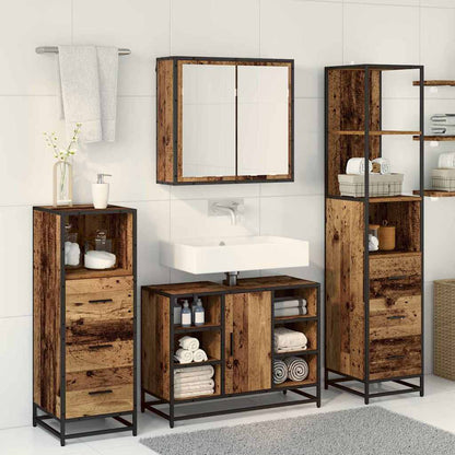 vidaXL Bathroom Furniture Set 4 pcs Old Wood Engineered Wood 4