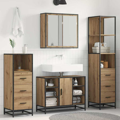 vidaXL Bathroom Furniture Set 4 pcs Engineered Wood
