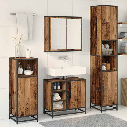vidaXL Bathroom Furniture Set 3 pcs Old Wood Engineered Wood 4