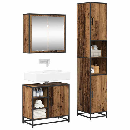 vidaXL Bathroom Furniture Set 3 pcs Old Wood Engineered Wood 3