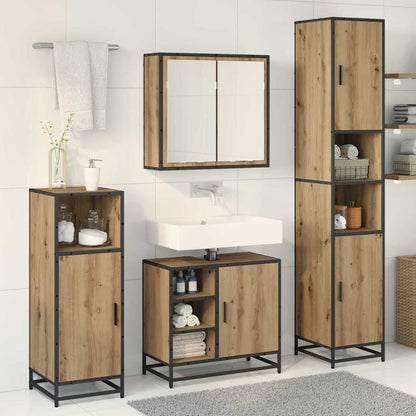 vidaXL Bathroom Furniture Set 3 pcs Artisan Oak Engineered Wood 4
