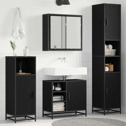 vidaXL Bathroom Furniture Set 3 pcs Black Oak Engineered Wood 1
