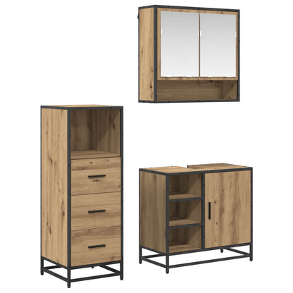vidaXL Bathroom Furniture Set 3 pcs Artisan Oak Engineered Wood 1