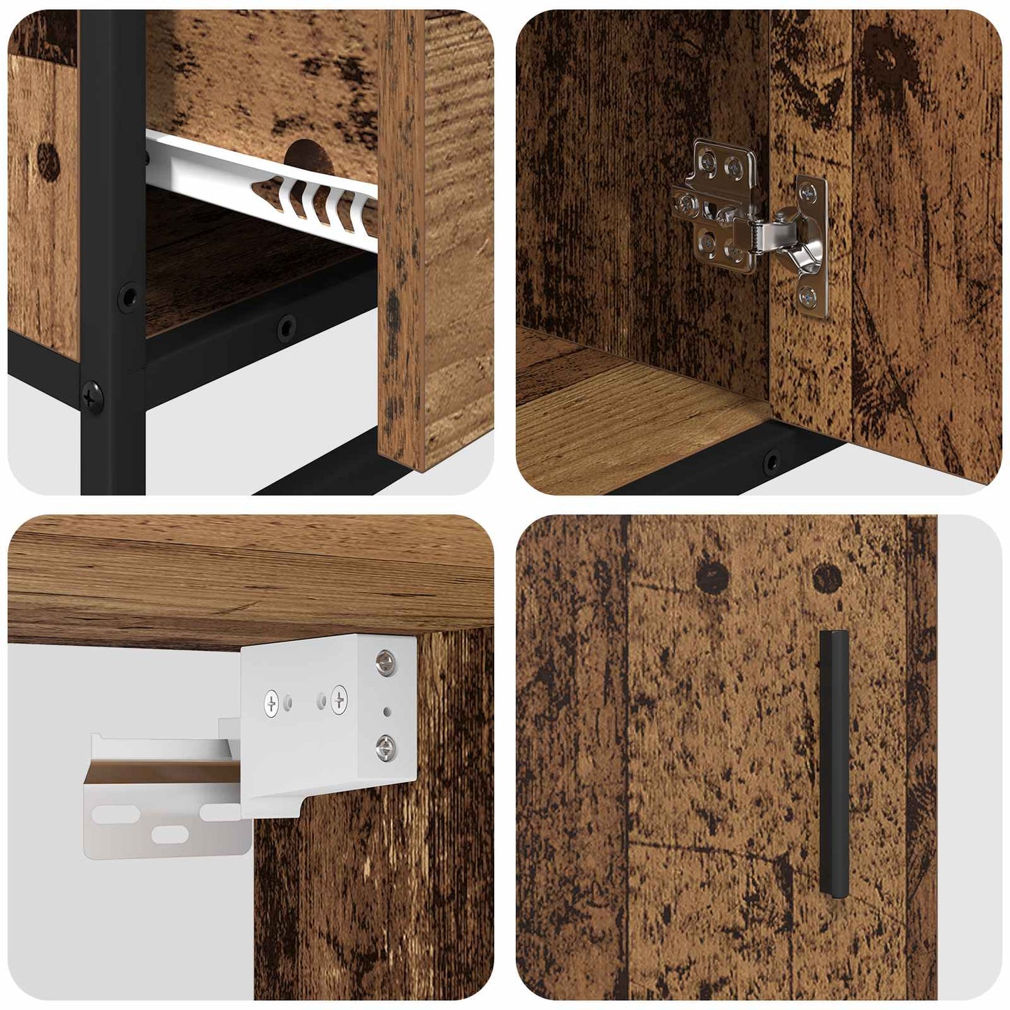 vidaXL Bathroom Furniture Set 3 pcs Old Wood Engineered Wood 5